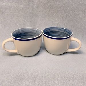 Gibson White and Blue set of 2 Coffee Cups